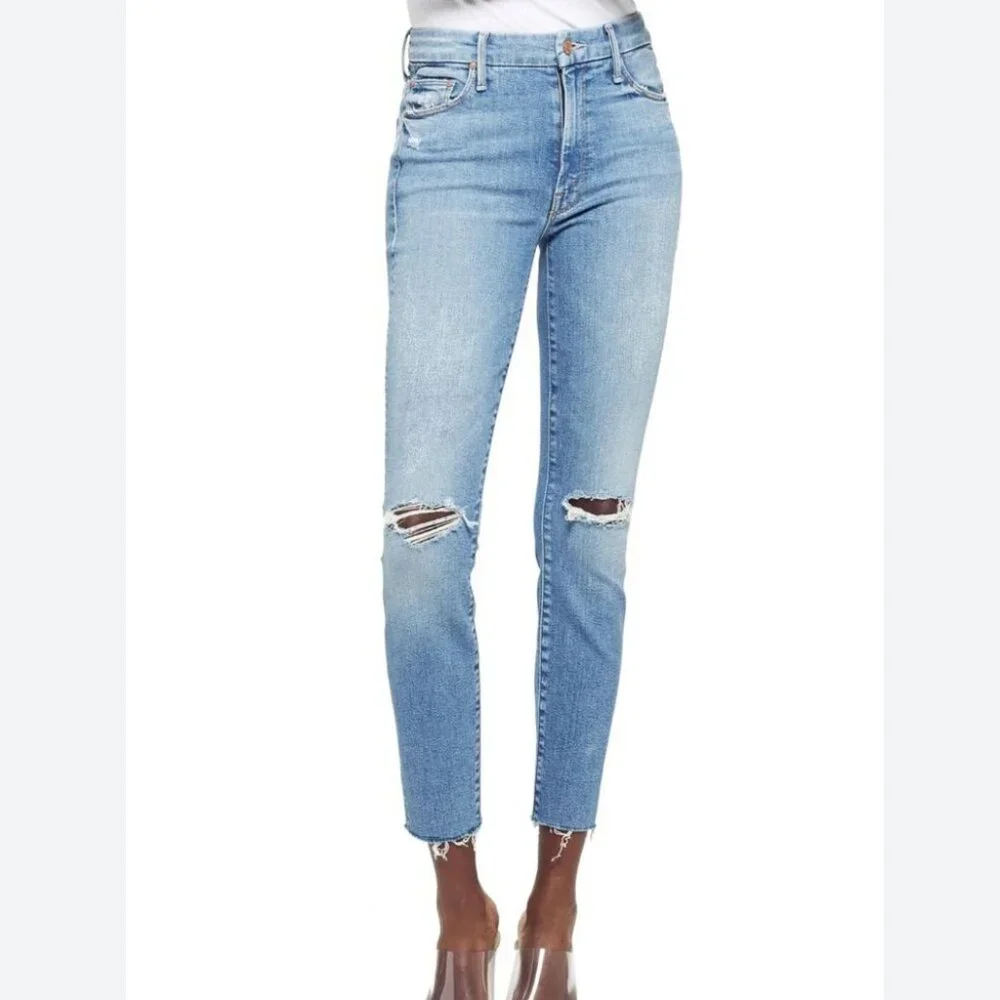 MOTHER High Waisted Looker Ankle Fray size 27